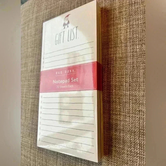 NEW SET of 2 Rae Dunn Holiday Notepads One GIFTLIST pad & One CHECKLIST list pad - Picture 7 of 10